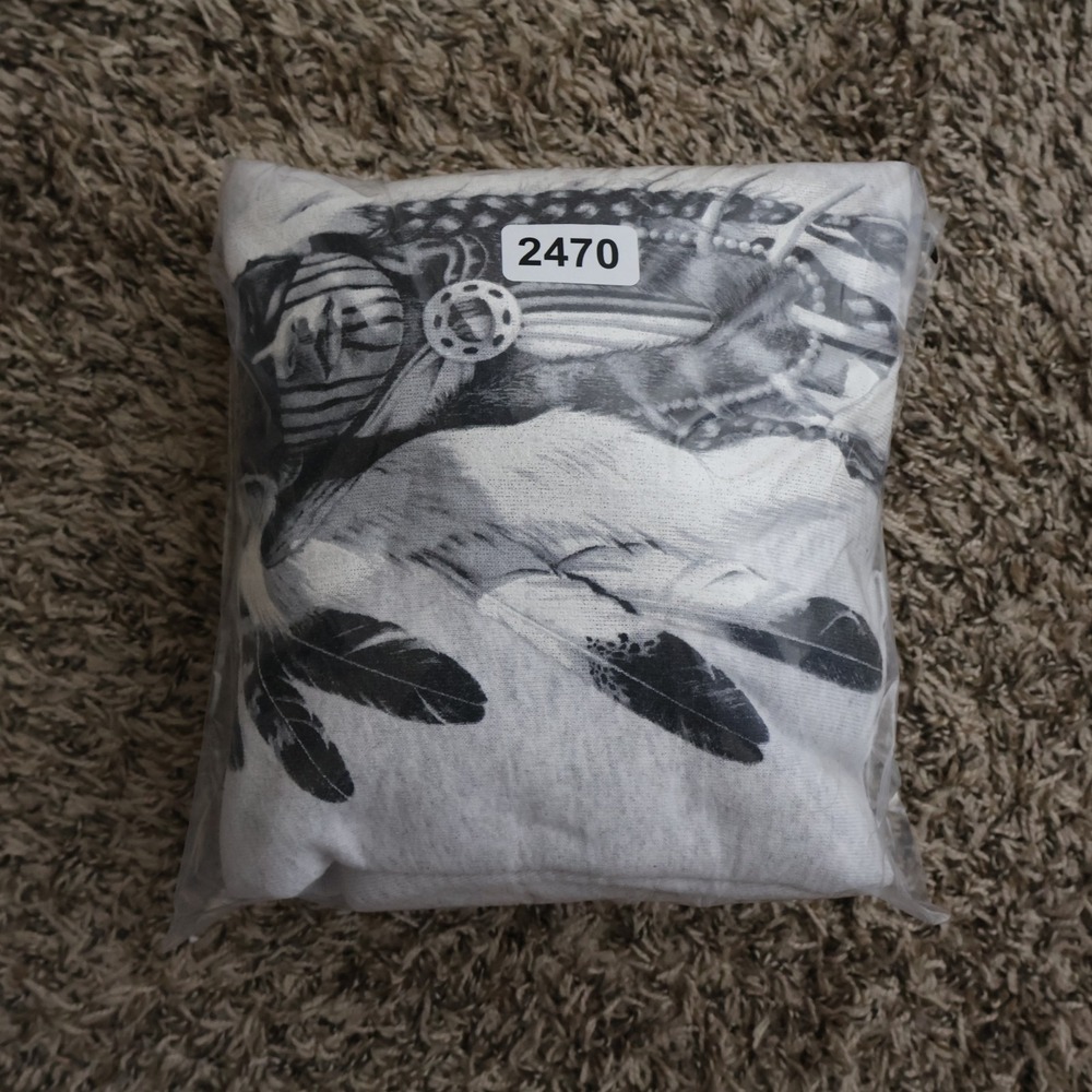 Vintage 1994 Native American Menchengo Artist Sweatshirt Gray Large‎ 23x28 - Picture 13 of 13